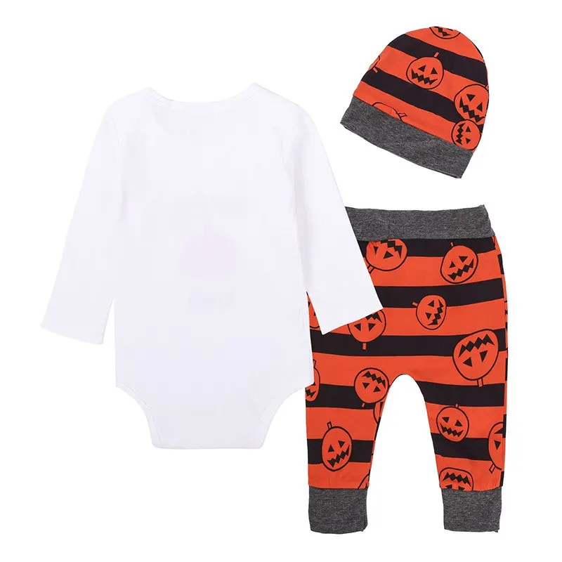 3PCS Baby Boy Girl Winter Clothing Set Boo Bodysuit+Pant+Hat Halloween Holiday Festival Autumn Outfit Sets | Детская одежда и
