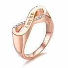 Обычай Infinityring модное медное кольцо Kristal Ringen Goud Kleur Infinity Statement sieraden Groothandel персонализированное для женщин