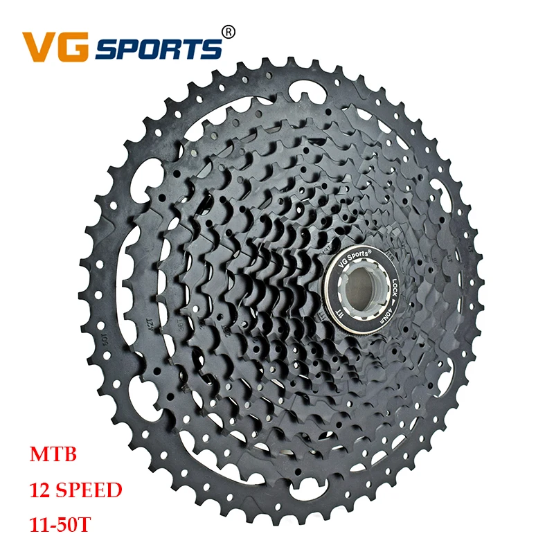VG спорт MTB Сверхлегкий 12 Скоростей 11-50 T/52 T велосипед свободного хода звездочки велосипед кассета cdg cog 12S Золото Горный велосипед колесо - Цвет: 12s 11-50T black
