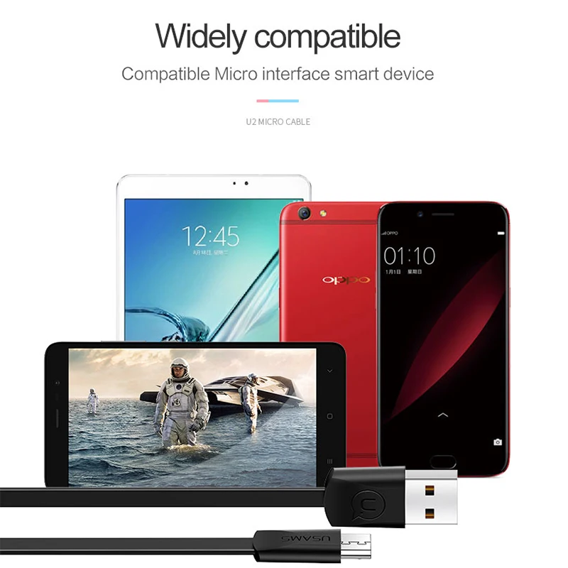 5 шт./лот Кабель Microusb USAMS кабель для синхронизации данных Micro USB Samsung xiaomi Huawei Android