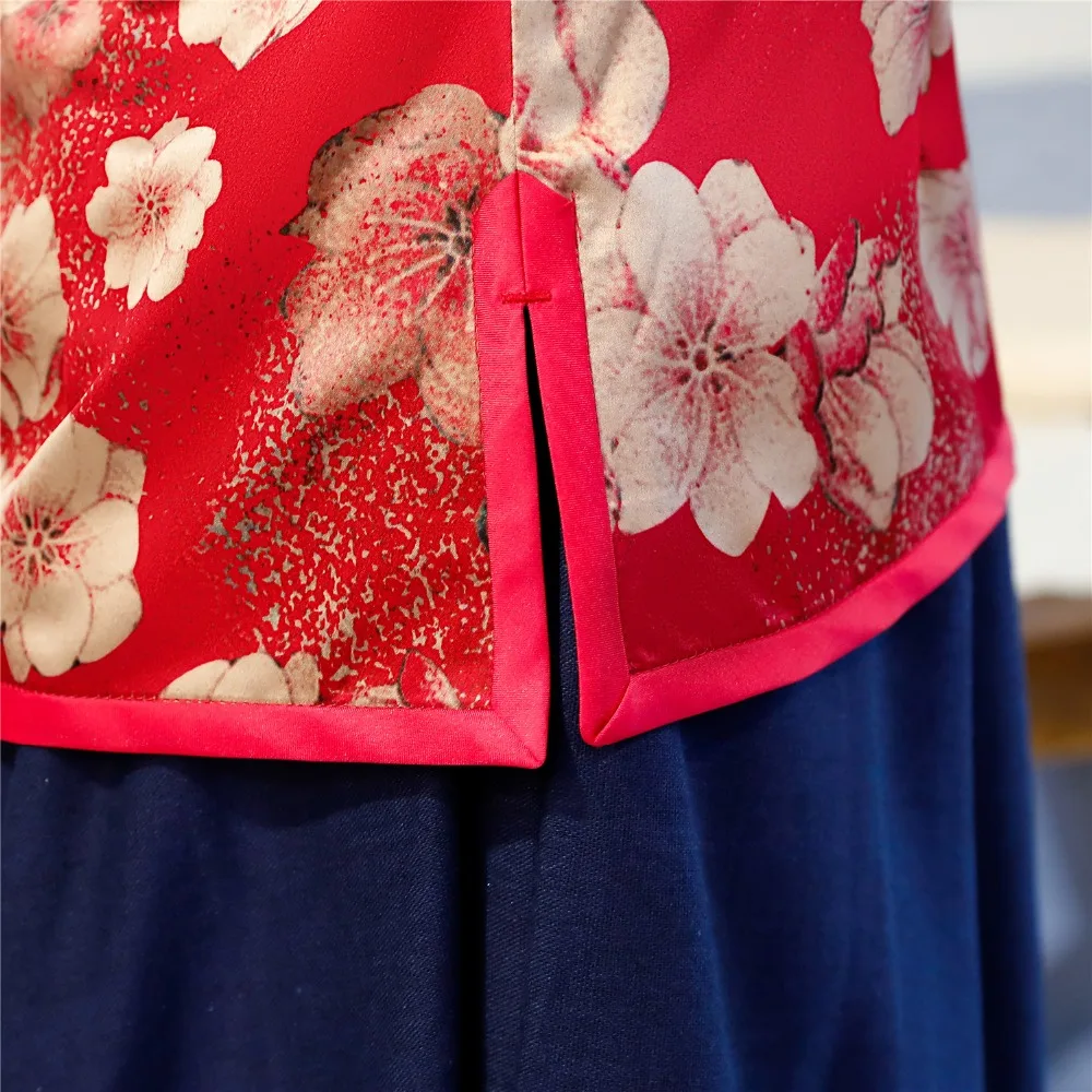 Шанхай история Китайский традиционный Топ цветочный Cheongsam топы китайская блузка Qipao рубашка с коротким рукавом Китайский Топ для женщин