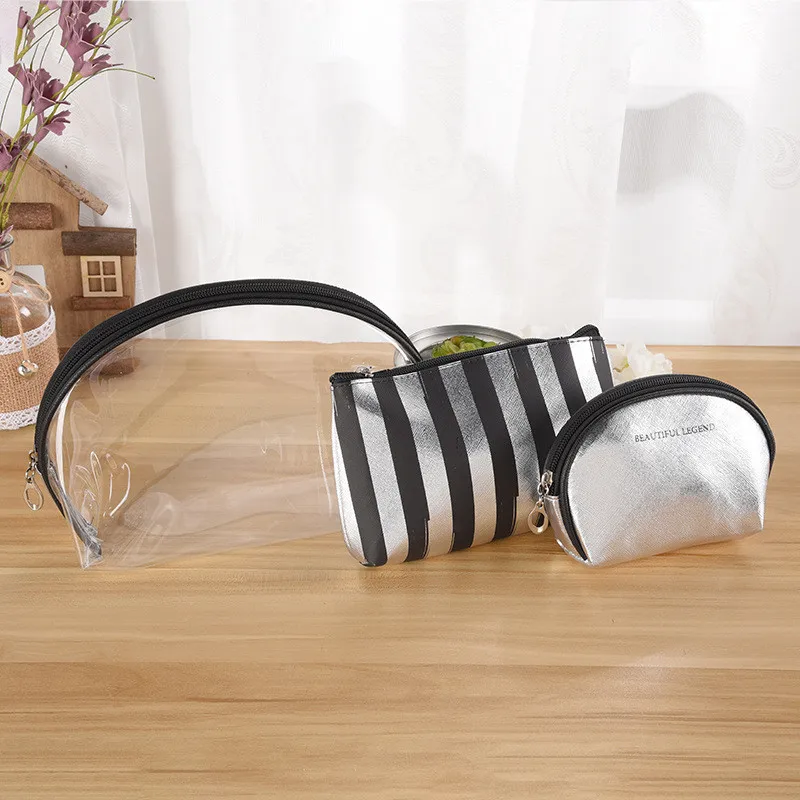 3 шт./компл. дорожная косметичка ПВХ прозрачная для женщин органайзер чехол