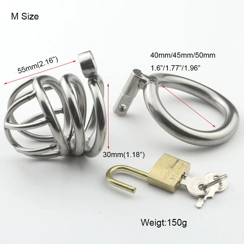 Мужской Целомудрие устройство с дугообразное кольцо петуха из нержавеющей стали