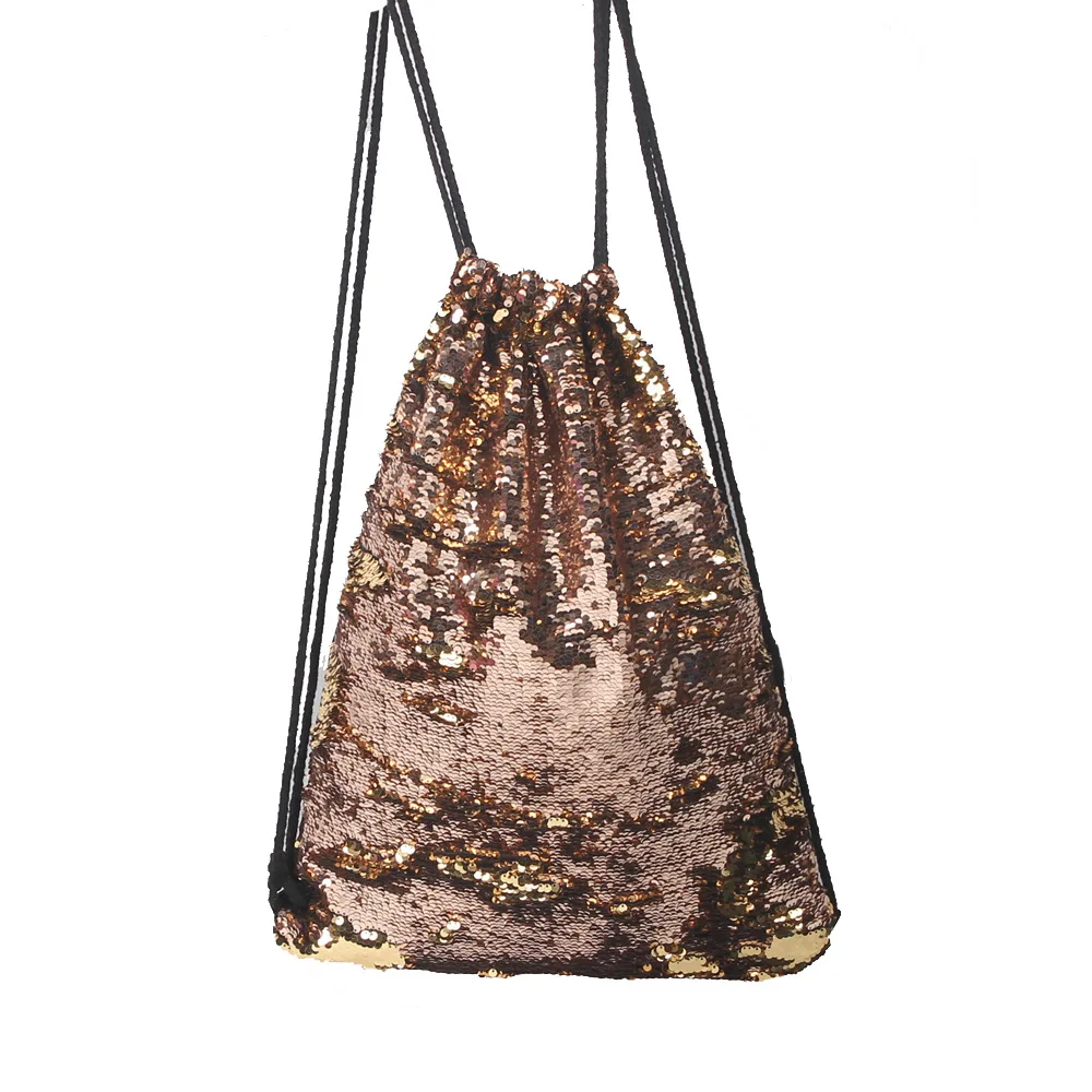 Hot sell Mermaid Sequin Backpack Sequins Drawstring Bags Reversible Paillette Outdoor Glitter Sundries Storage Travel Bag | Дом и сад