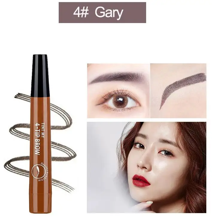 04-Gary Microblading ручка для бровей водостойкая для формирования бровей Карандаш для татуировки хна для бровей легко носить макияж для глаз жидкая ручка для бровей - Цвет: 04-Gary