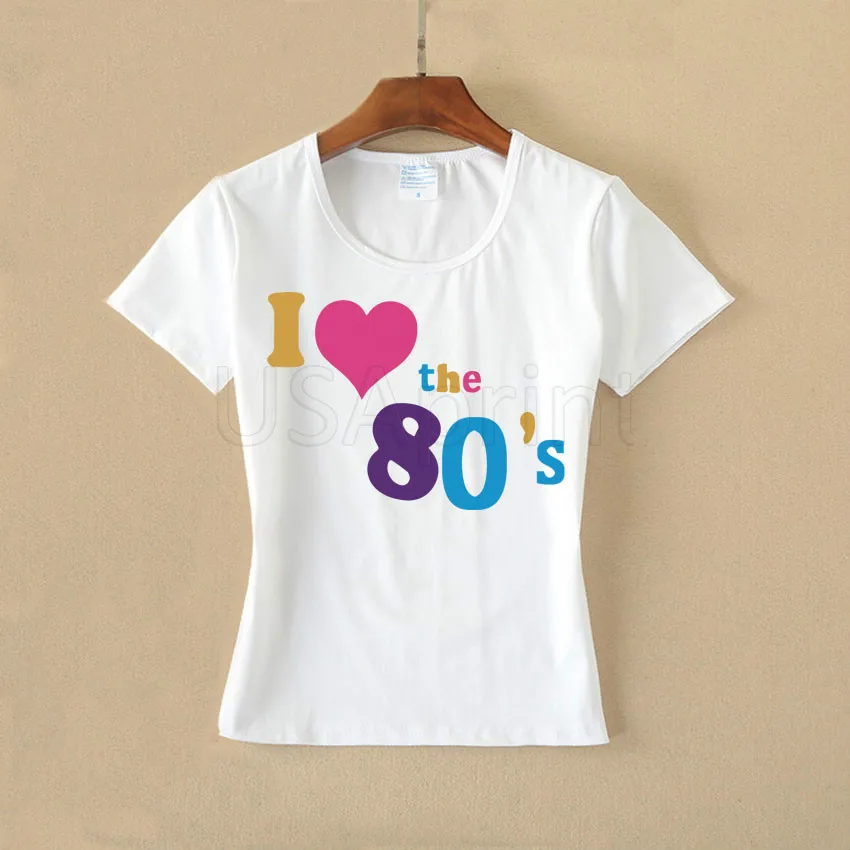 USAprint Винтаж 80 s рубашки Для женщин модные топы женские пикантные белые хлопок