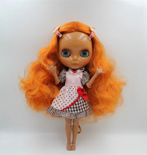 Blygirl Blyth кукла оранжевая кудрявая телесная Кукла Черная кожа совместное тело 19