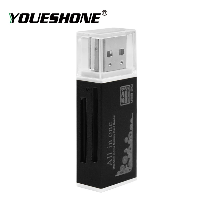 Черный Мульти в 1 карта памяти SD ридер для Memory Stick Pro Duo Micro SD, TF, M2, MMC, SDHC Флешка картридер разные цвета - Цвет: Черный
