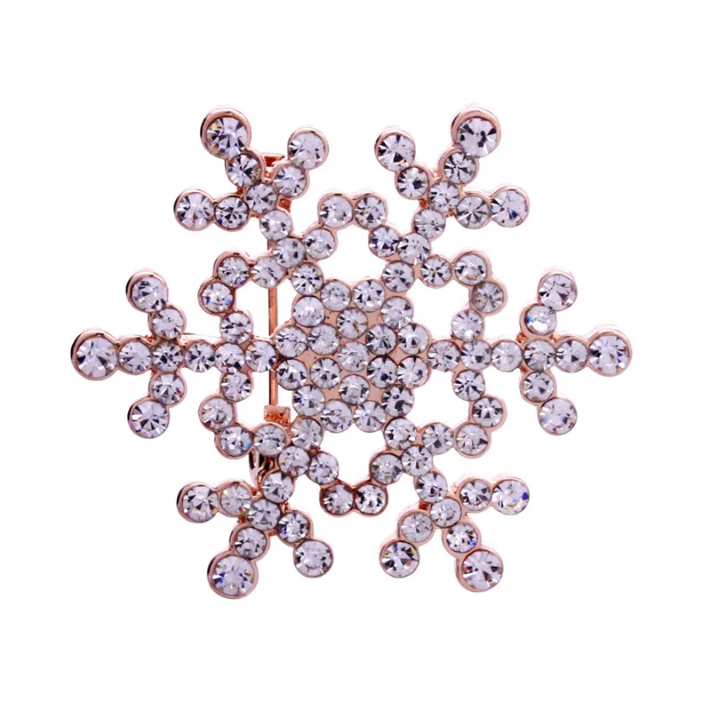Peerfull new Korean christmas snowflake Silver Brooch Pin dual ladies dress fashion design clothing sweater chain for women | Украшения и