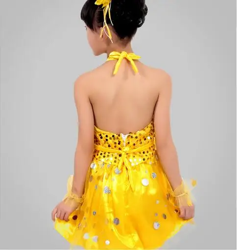 Girls Latin Dance Costumes Children Kids Sequins Fringe Stage Performance Dress Veil Competition Girls Ballroom Dance Costumes