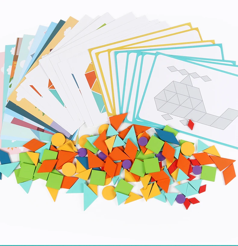 Детские Деревянные Монтессори мультфильм Многофункциональный Tangram сцены головоломки игрушки Обучающие Игрушки для раннего развития для детей девочка подарок