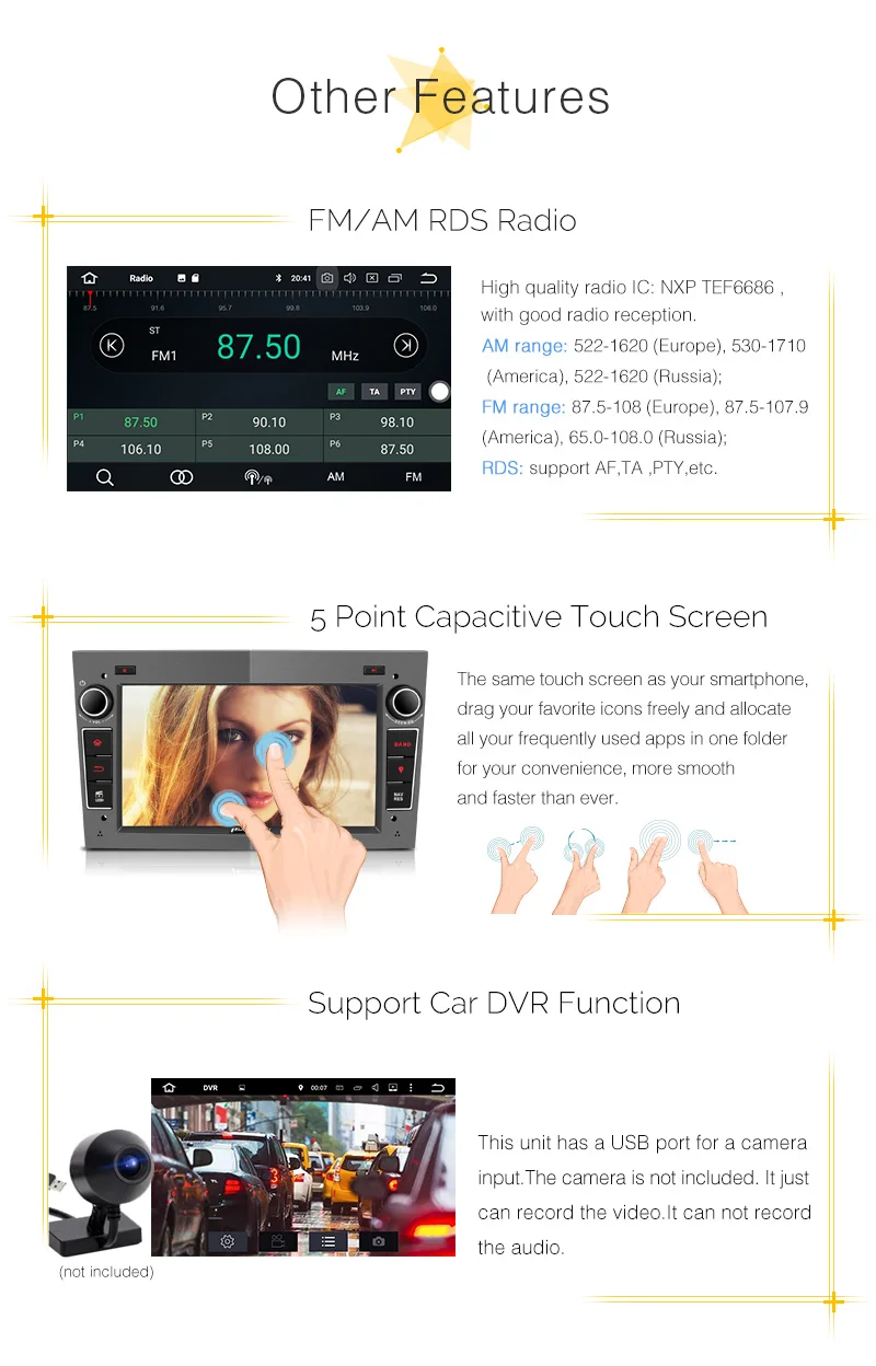 Тыква 2 Din " 4G+ 32G Android 8,0 Автомобильный мультимедийный без DVD плеер gps навигация автомобильный стерео для Opel/Corsa Wifi FM радио головное устройство