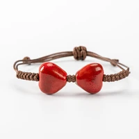 heart shape ceramic beads bracelet boho diy boho diy ceramics bracelets wholesale drop shipping hy529