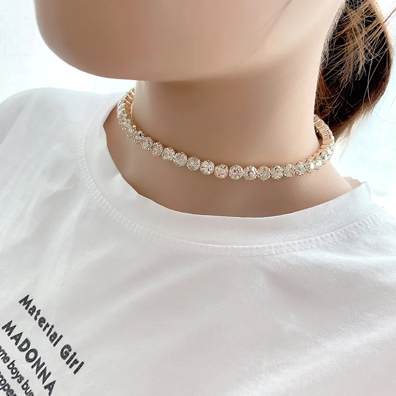 Женское массивное ожерелье-чокер простые хрустальные стразы 2019 | Украшения и
