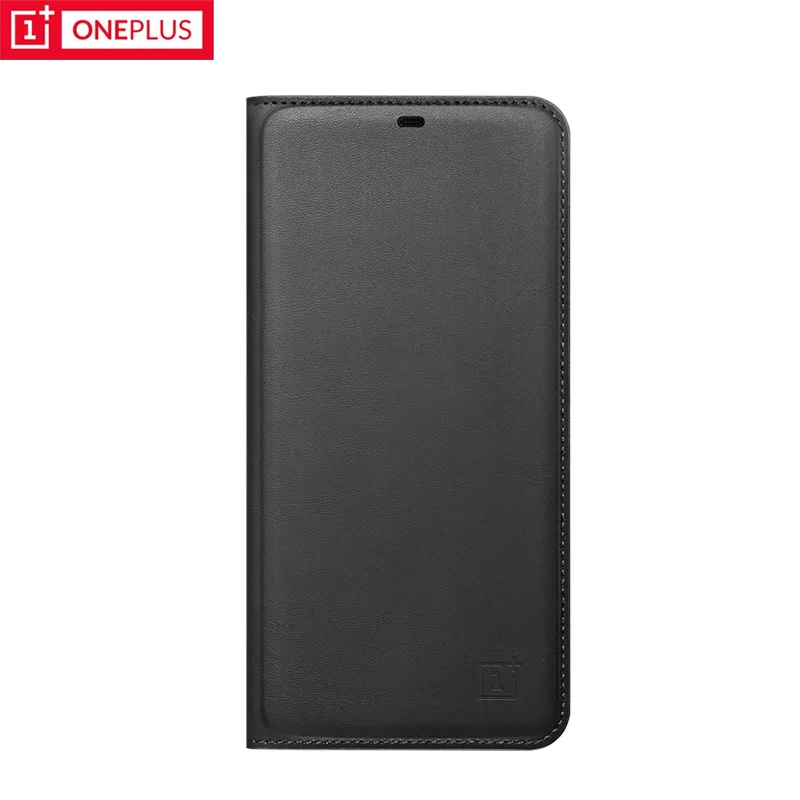 Oneplus 6 кожаный чехол 100% оригинал официальный откидная крышка экран защитный one plus
