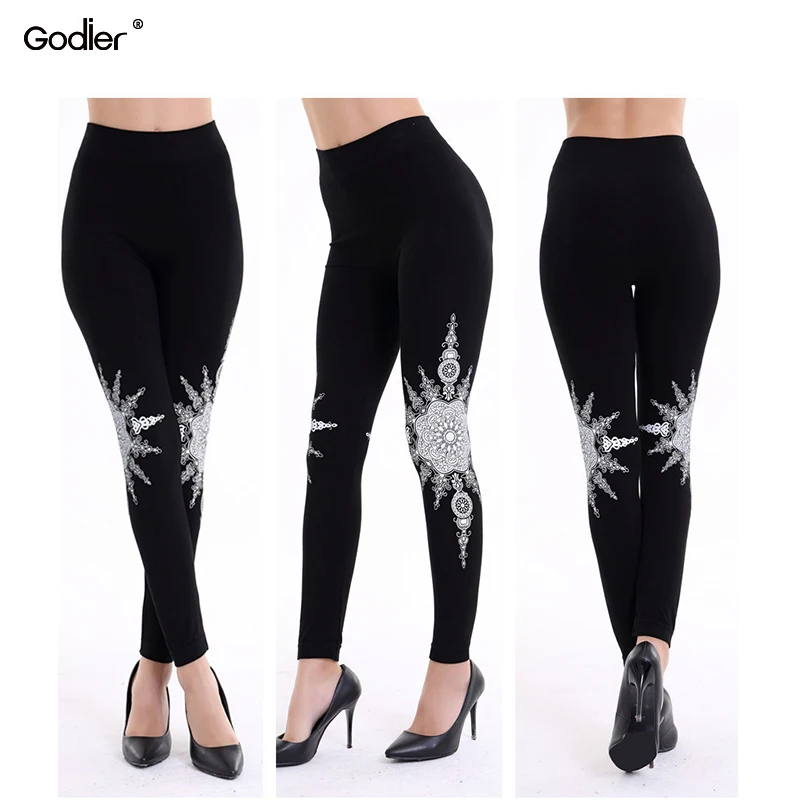 Леггинсы для фитнеса Godier Sun Moon Galaxy Punk с высокой талией пуш-ап спандекс один размер