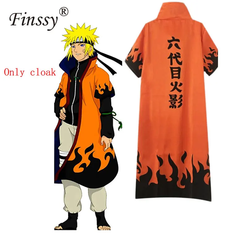 Слоновая кость Аниме Наруто Косплей Костюм Yondaime Hokage Namikaze Минато униформа плащ Какаши учительницы шесть Yondaime костюм наряд для мужчин - Цвет: Слоновая кость