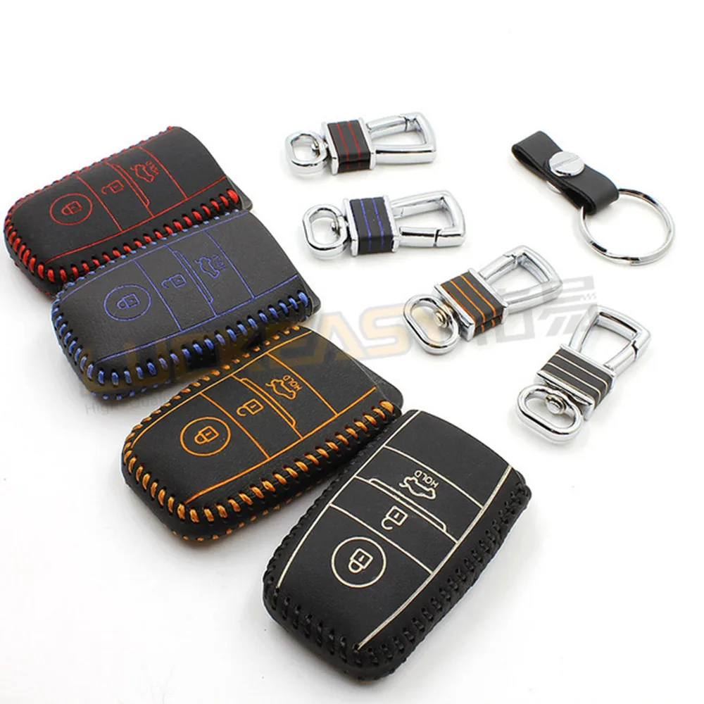 Кожаный чехол для kia sorento K2 RIO k3 k5 carens 2013 2014|key case for car|car key coverfob cover |