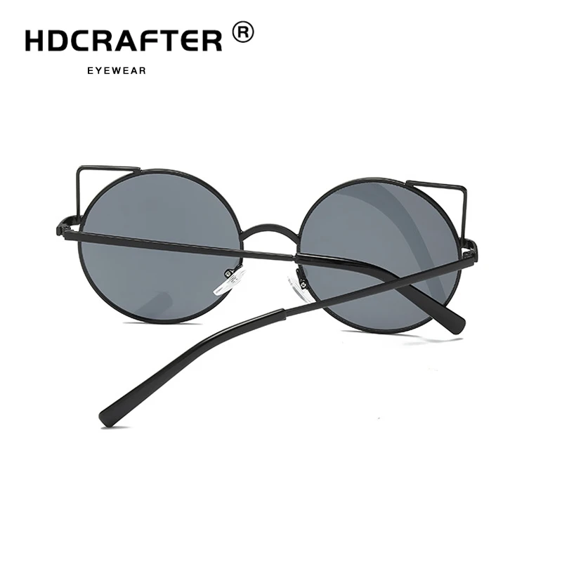 HDCRAFTER кошачий глаз женские солнцезащитные очки круглые для женщин большие модные