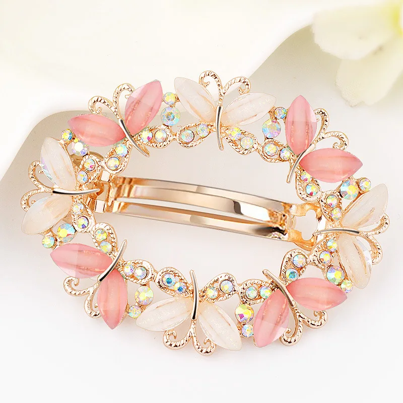 Dalaful заколка бабочка с кристаллами Flowe заколки для волос женщин и девушек зажим