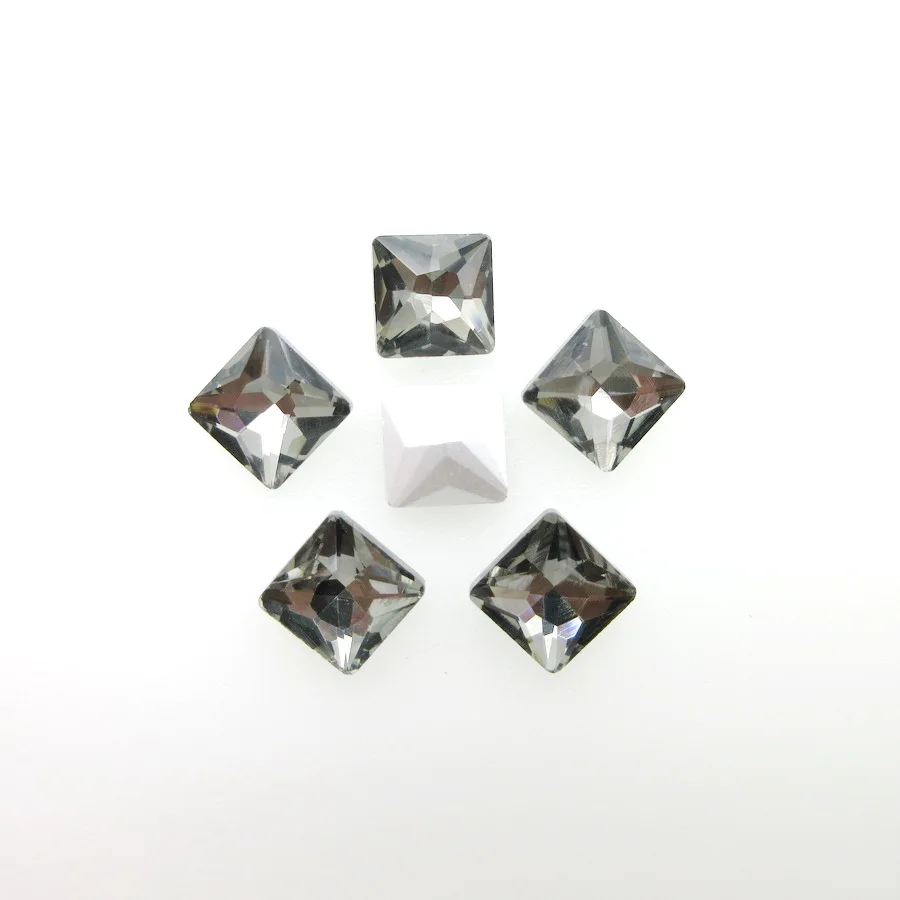 Цветные стеклянные хрустальные стразы красивые цвета 8 мм 10 квадратная форма