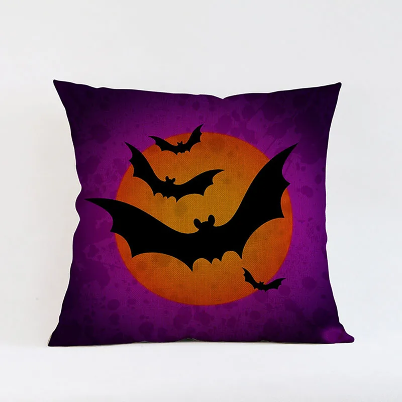 Наволочка с рисунком летучих мышей тыкв на Хэллоуин 45 х45 см|cushion cover|cushion cover