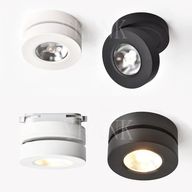 New Foldable Rotatable 5W 7W 10W Surface Mounted LED Ceiling Down Lights COB Track Light Lamp White Body Black | Лампы и освещение