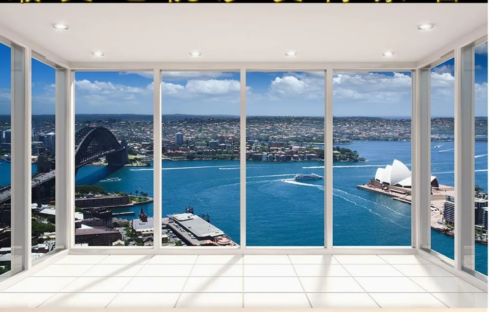 Фон для студийной фотосъемки с 3d-изображением сиднейской оперы пола балкона