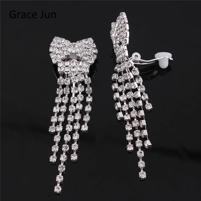 Бренд Grace Jun(TM) высококачественные свадебные посеребренные Стразы с бантом
