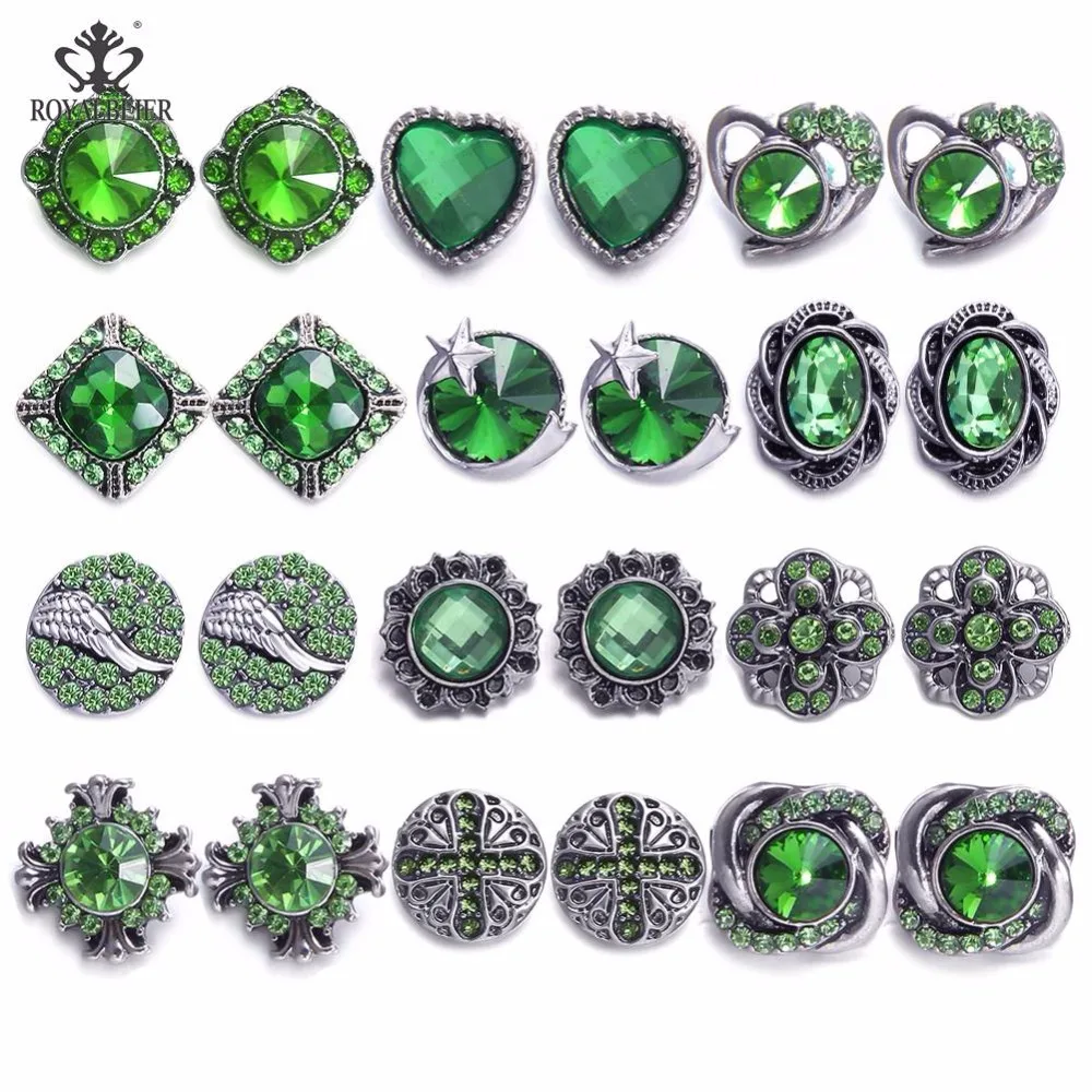 RoyalBeier 24 шт./лот Rhineston смеси кнопок 12 мм Металлические бусины для браслета DIY