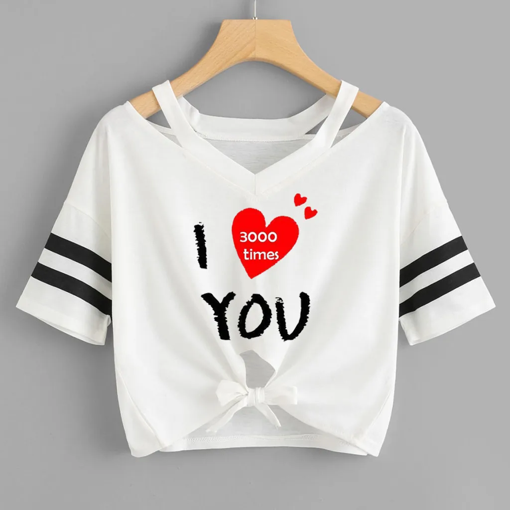 I Love YOU White Feitong, женская мода, Подсолнух, летняя футболка, женская, повседневная, короткий рукав, круглый вырез, Повседневный, короткий топ, новинка, Camiseta Mujer - Цвет: I Love YOU White