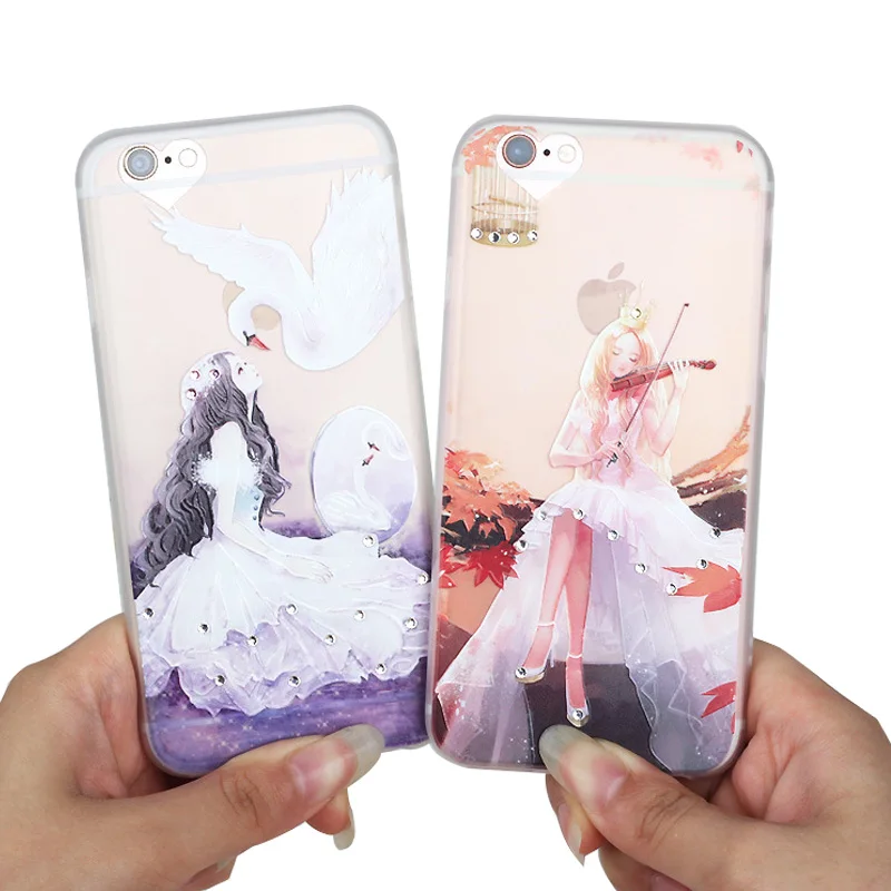 Новые моды diamond мобильного телефона Чехлы для iPhone 6/6 S плюс 7 Чехол Мягкий ТПУ
