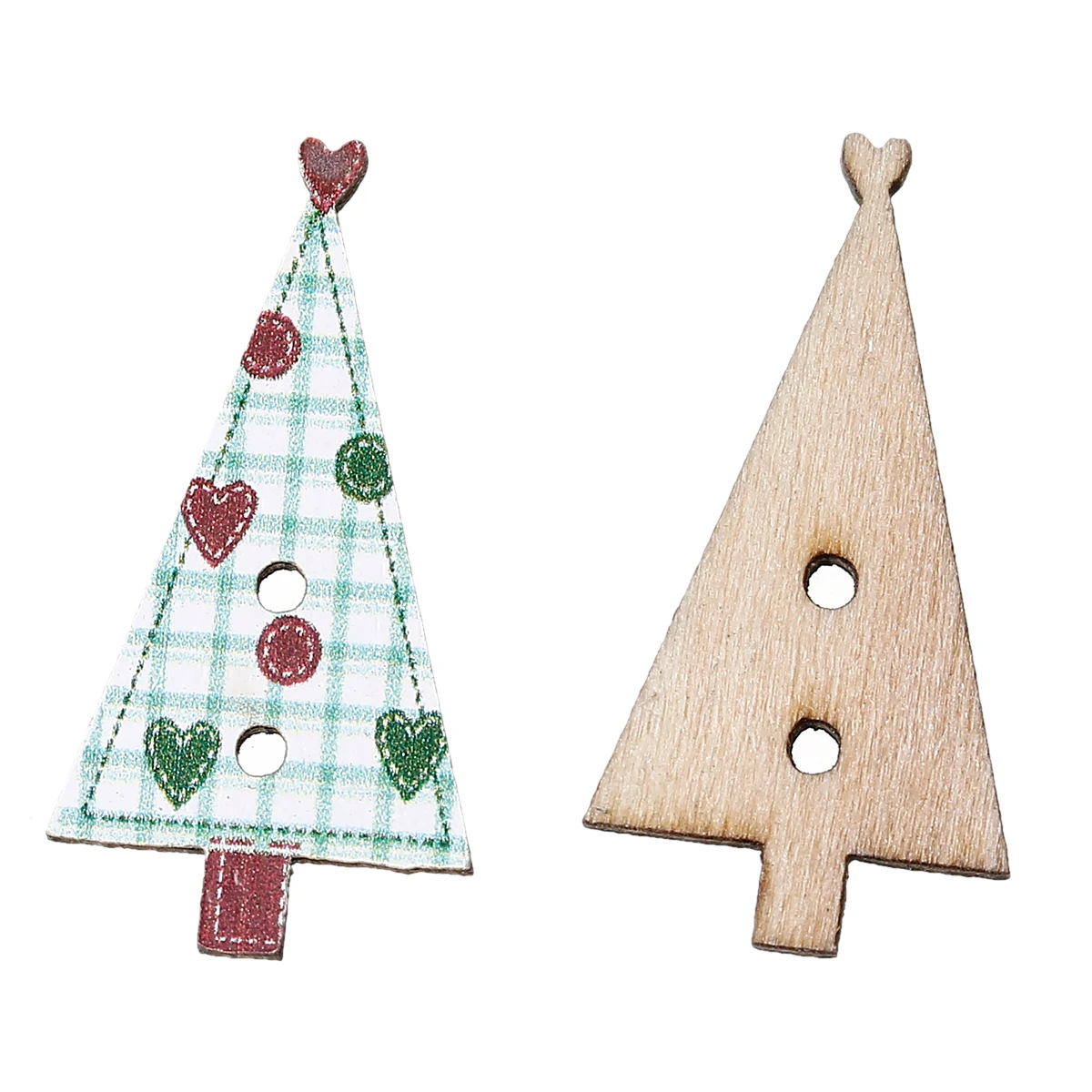 Деревянные швейные кнопки для скрапбукинга зеленые два отверстия с узором в виде