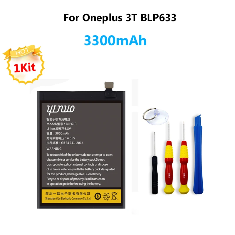 100% Новый 3300 мА/ч Батарея для Oneplus 3 T 1 + BLP633 A3010 телефон замена батарей с