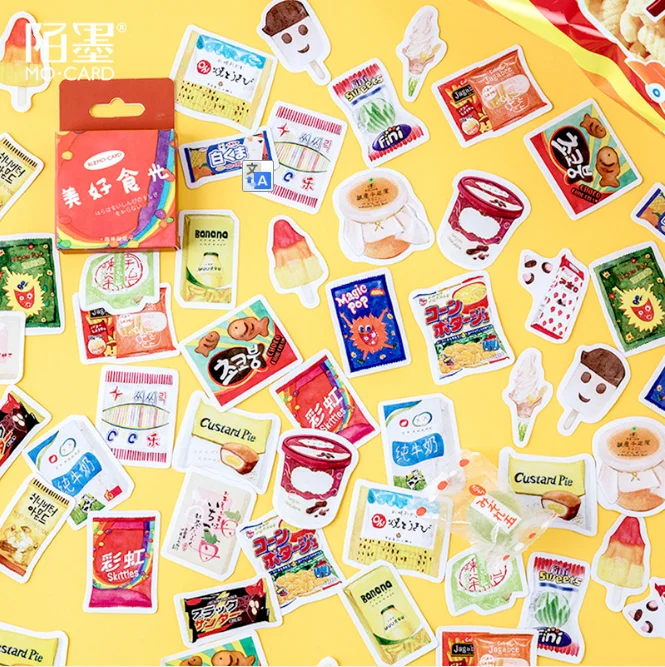 46 pcs/pack Kawaii Stationery Stickers Good food Series Diary Decorative Mobile Stickers Scrapbooking DIY Craft Stickers - Цвет: Meihaoshiguang