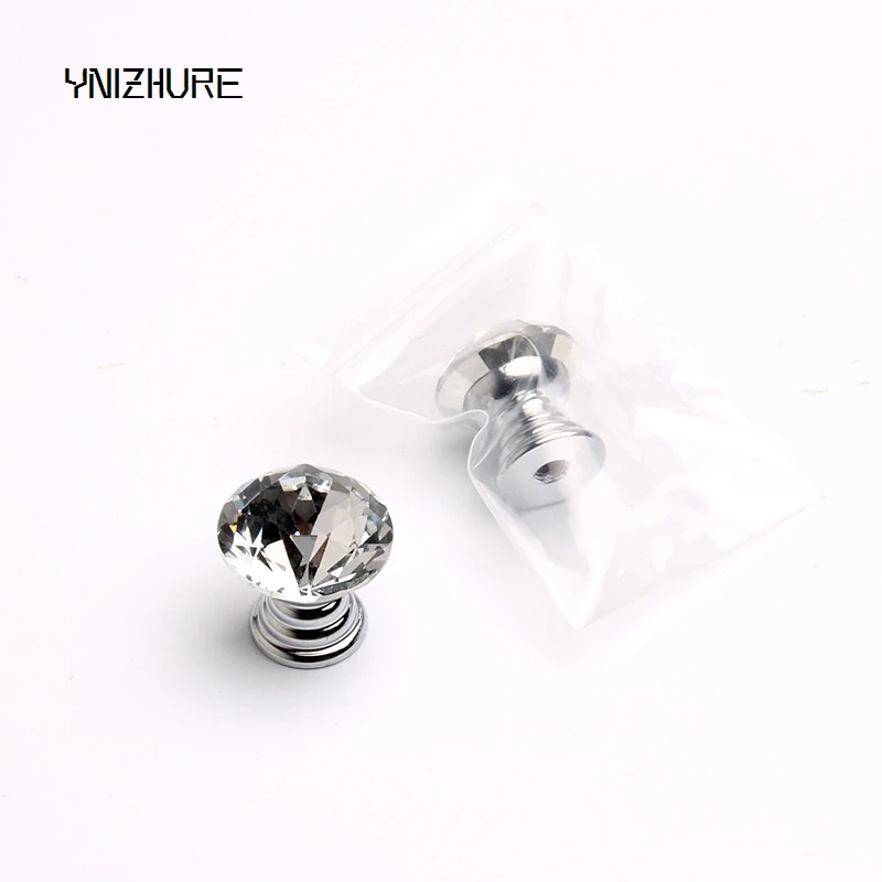 Кухонные ручки лучшего бренда 20 мм 10 шт. дверные хрустальные алмазные стеклянные