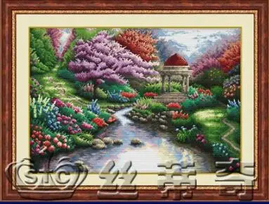 Золотая коллекция красивый набор для вышивки крестом альков павильон киоск в