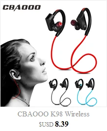CBAOOO K98, беспроводные наушники, Bluetooth, стерео наушники, водонепроницаемые, Handsfree, спорт, бас, гарнитура с микрофоном для телефона xiaomi huawei