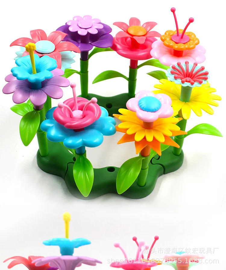 Dream Garden серии Цветочные соединительные блоки, игрушки развивающие монтажные блоки креативные DIY Кирпичи игрушки для детей