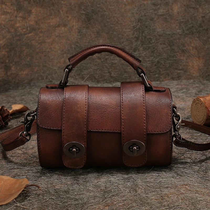 Маленькая сумка мессенджер из натуральной кожи в стиле ретро 2019|flap bag|leather shoulder