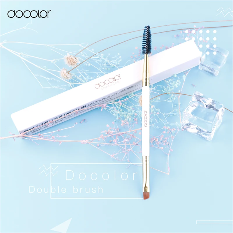 Docolor 1 шт., новинка, красивая двухсторонняя кисть для бровей, профессиональная расческа, ресницы, тени для век, Кисть для макияжа, кисти для макияжа глаз, инструмент