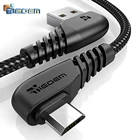 Кабель TIEGEM Micro usb, для быстрой зарядки, 90 градусов, для Samsung, xiaomi, redmi, планшетов