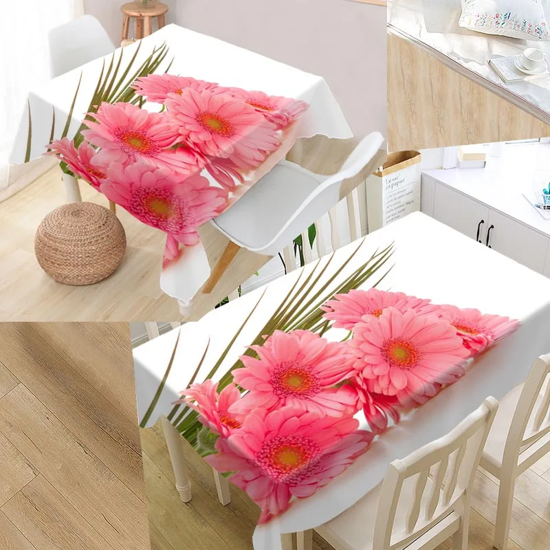Новое поступление на заказ Gerberas Closeup водоотталкивающая скатерть из ткани Оксфорд прямоугольная скатерть для дома вечерние скатерти - Цвет: tablecloth