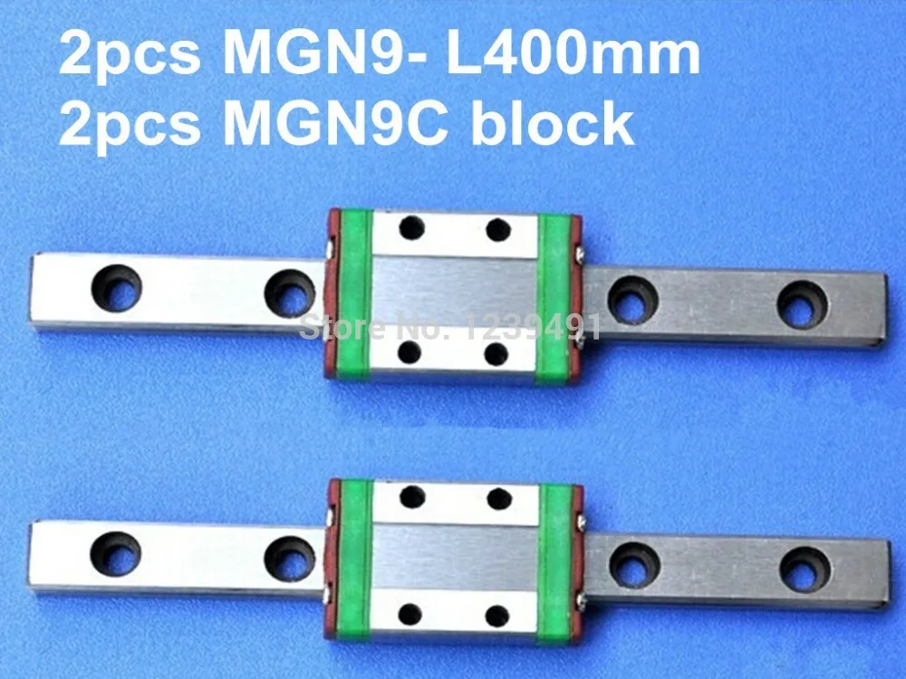 

2pcs 9mm linear rail guide MGN9 400mm with 2pcs mini MGN9C linear block