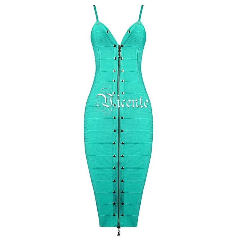 VC 2020 новое горячее Модное Элегантное украшенное заклепками спереди на молнии