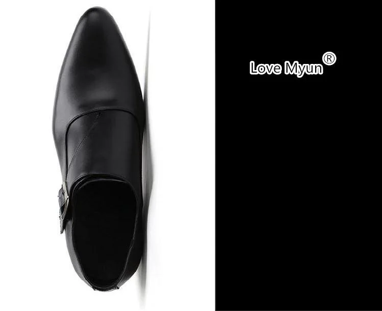 Новинка Мужские модельные туфли из натуральной кожи Модные свадебные на высоком