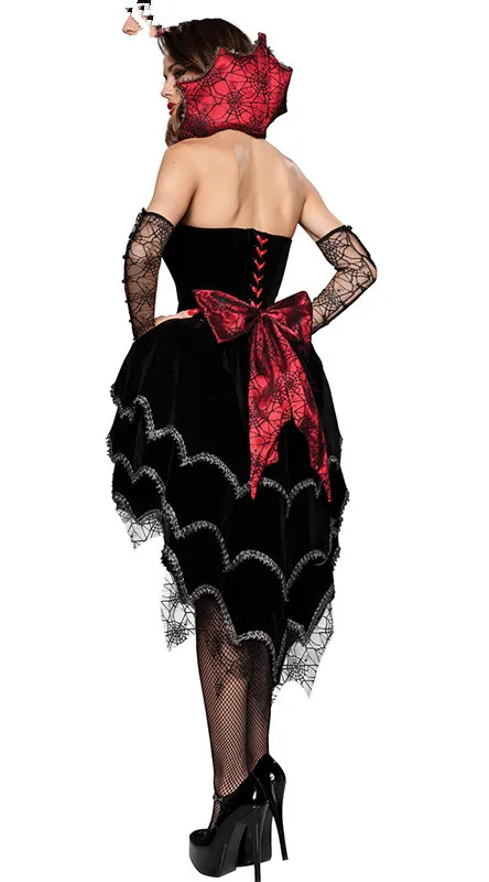 Роскошный готический вампира костюмы ведьм королева косплей Хэллоуин для женщин