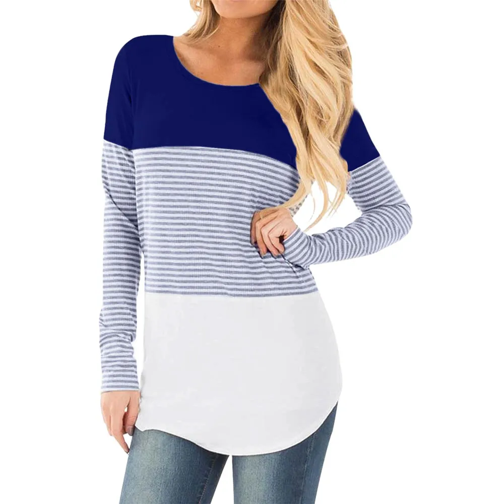 SAGACE повседневные полосатые женские Топы с длинным рукавом для беременных топы