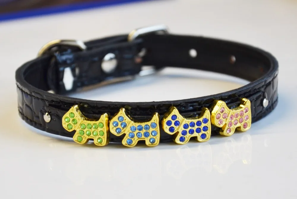 Бесплатная доставка 50 шт. подвески шармы для собак 8 мм с золотыми бусинами