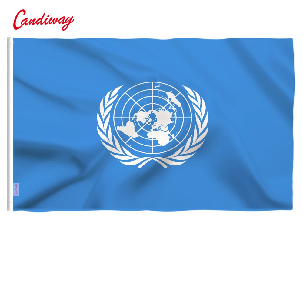 

90 x 150cm United Nations Flag Hanging Flag Polyester United Nations Flag Outdoor Indoor Big Flag for Celebration NN132